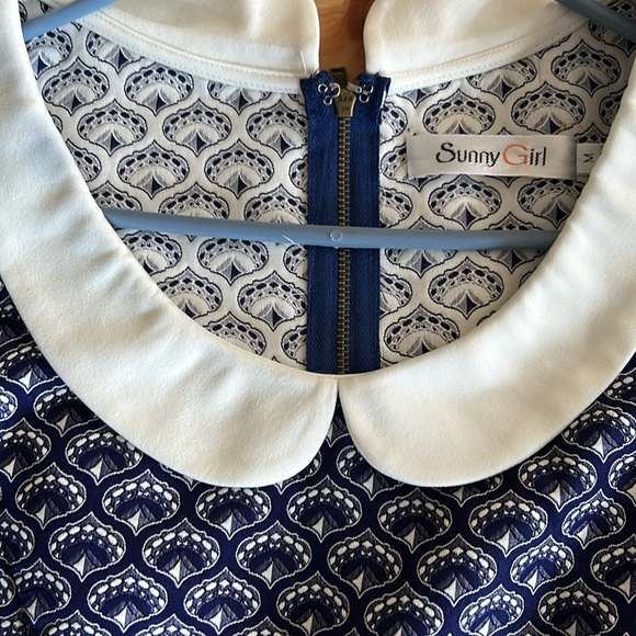 60’s style Sunny Girl Cocktail dress with Peter Pan collar - Picture 2 of 4